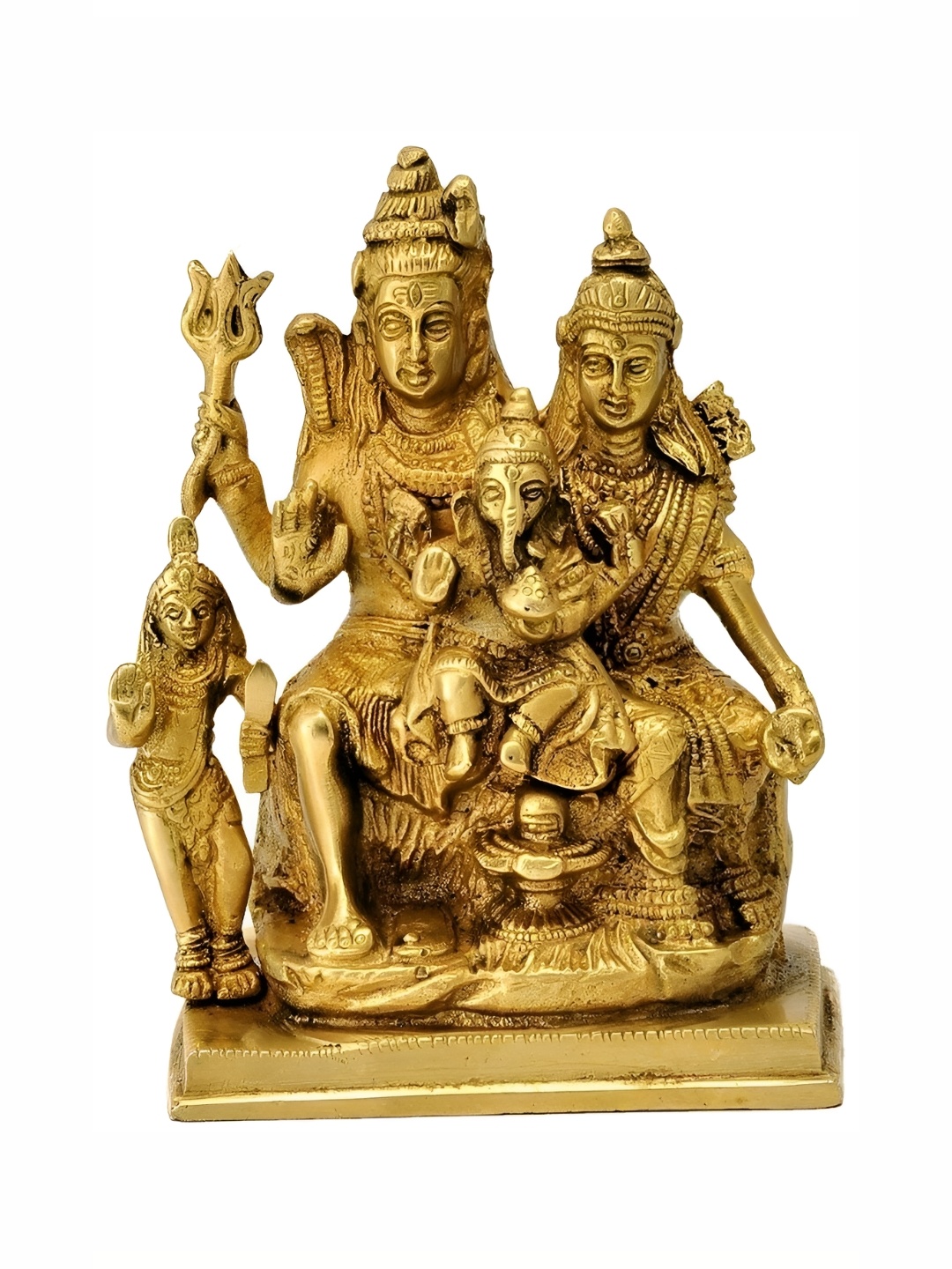 

Navyaksh Gold-Toned Brass Shiv Pariwar Showpiece