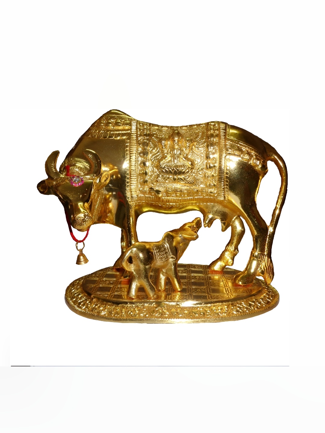 

Navyaksh Gold-Toned Metal Cow Bachda Showpiece