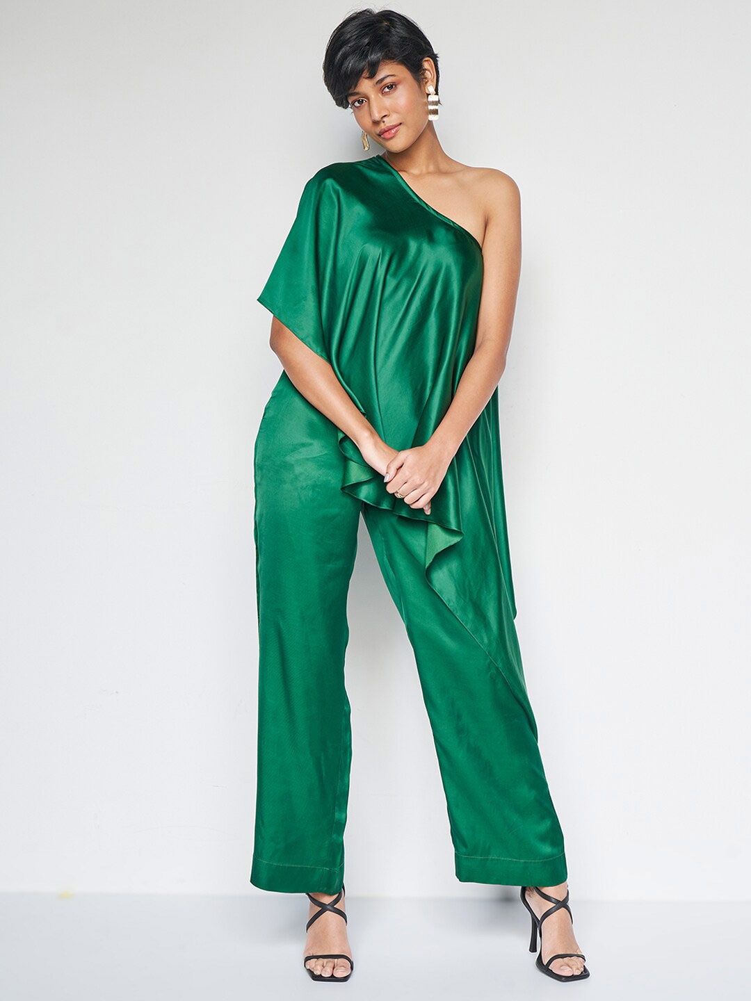 

AND One Shoulder Top with Trousers, Green