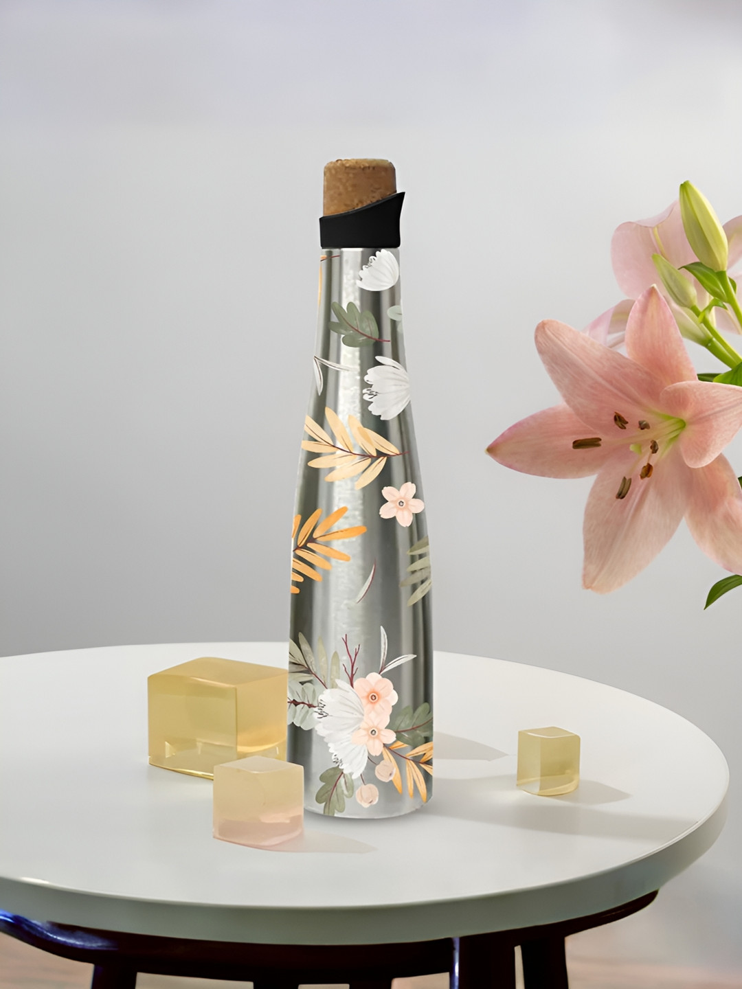 

The Better Home Silver-Toned Printed Insulated Stainless Steel Water Bottle 750 ml