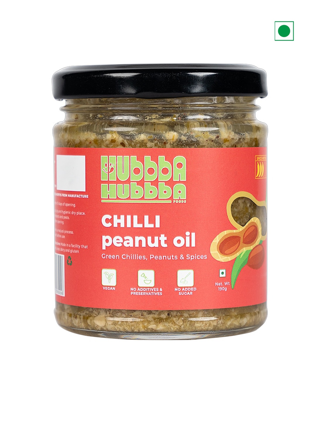 

Hubbba Hubbba Chilli Peanut Oil-190 gms, Red