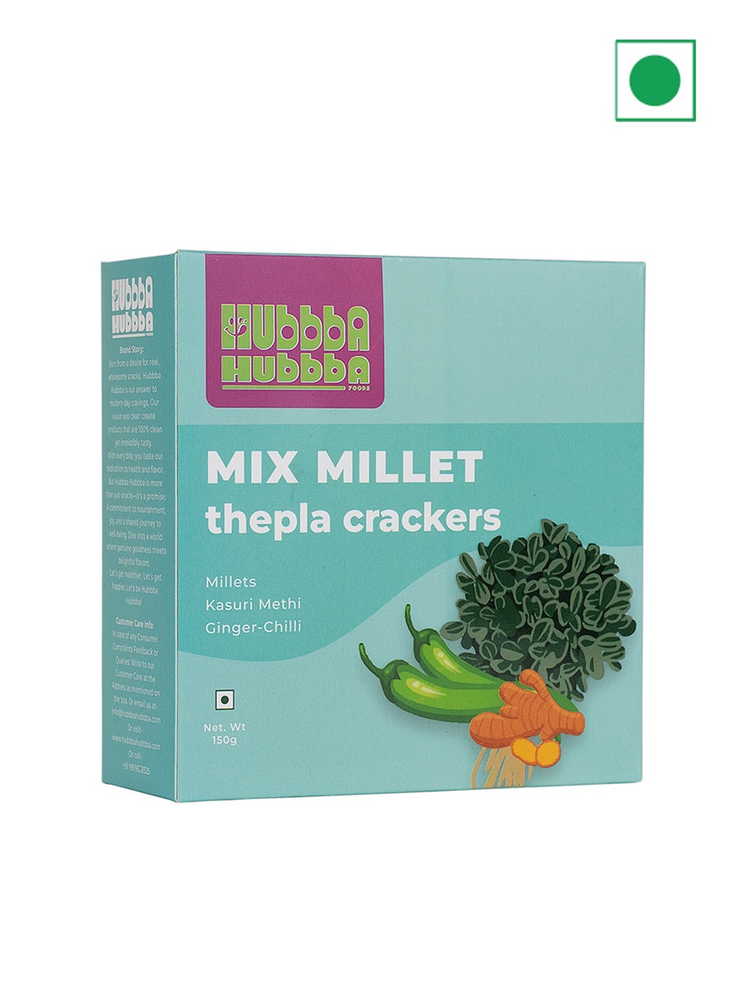 

Hubbba Hubbba Mix Millet Thepla Cracker - 150 gm, Blue