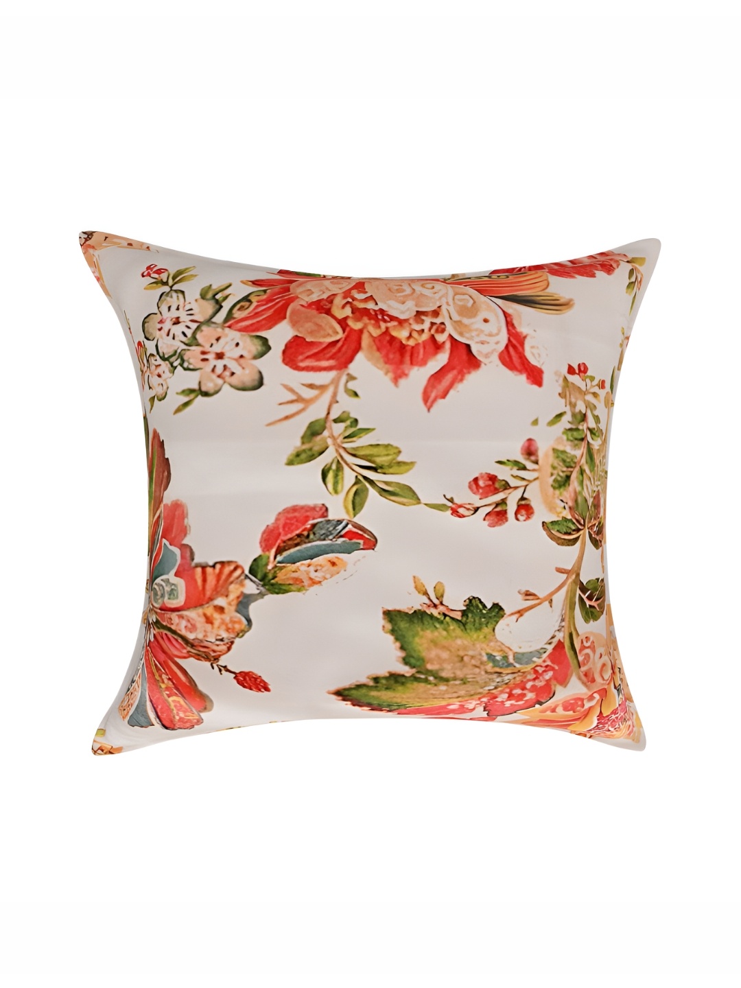 

TEAL BY CHUMBAK Orange 5 Pcs Quirky Satin Square Cushion Covers