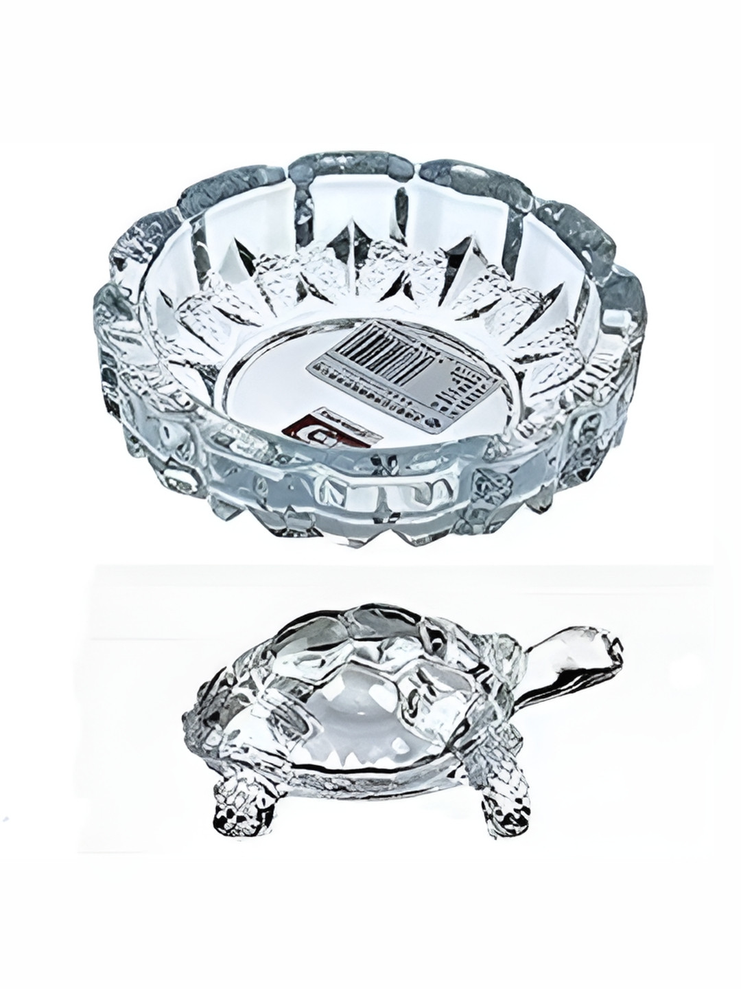 

Navyaksh White Turtle Glass Showpiece