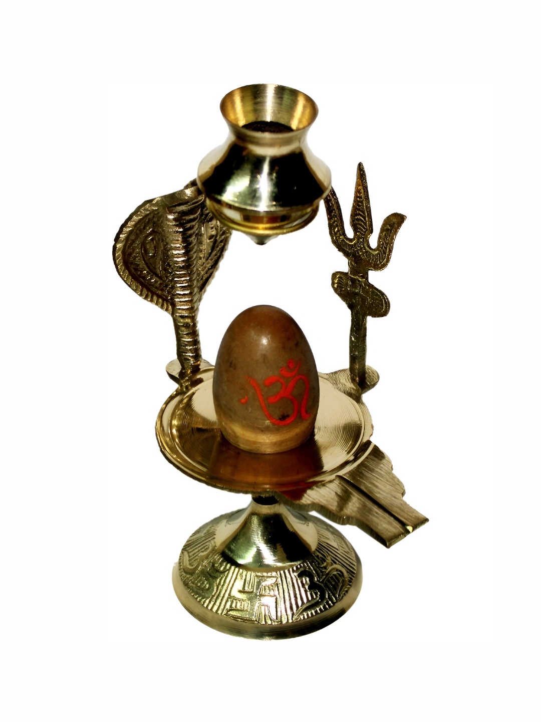 

Navyaksh Gold-Toned Brass Shivling Showpiece