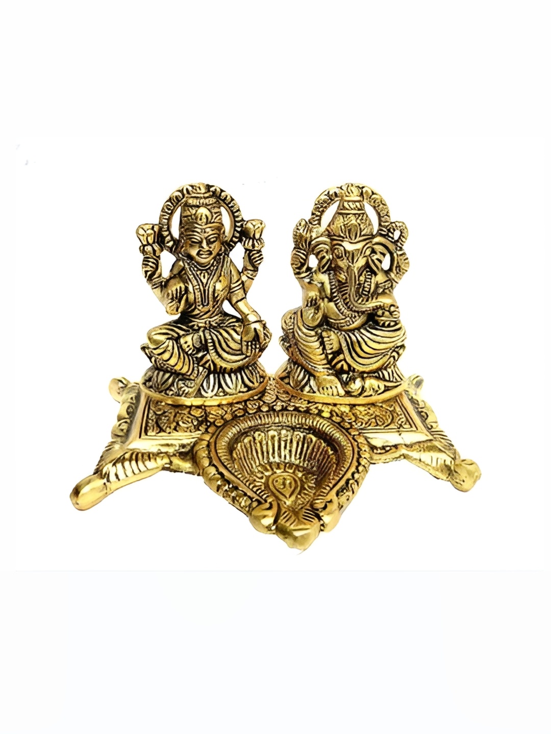 

Navyaksh Gold-Toned Ganesh Diya Idol Showpiece