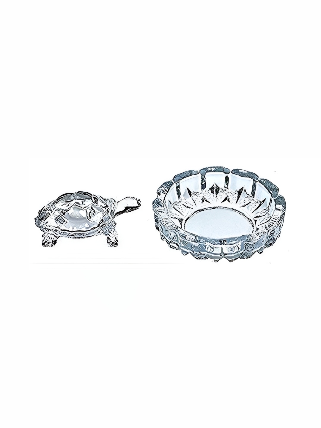 

Navyaksh Transparent Turtle With Tray Religious Idol Showpiece