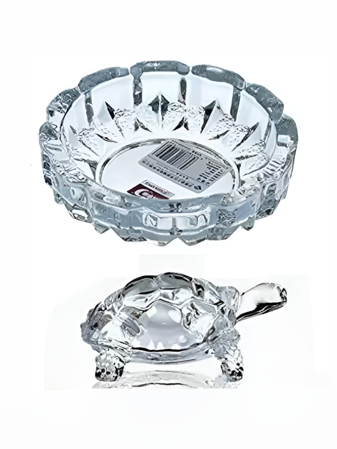 

Navyaksh Transparent Turtle With Tray Religious Idol Showpiece
