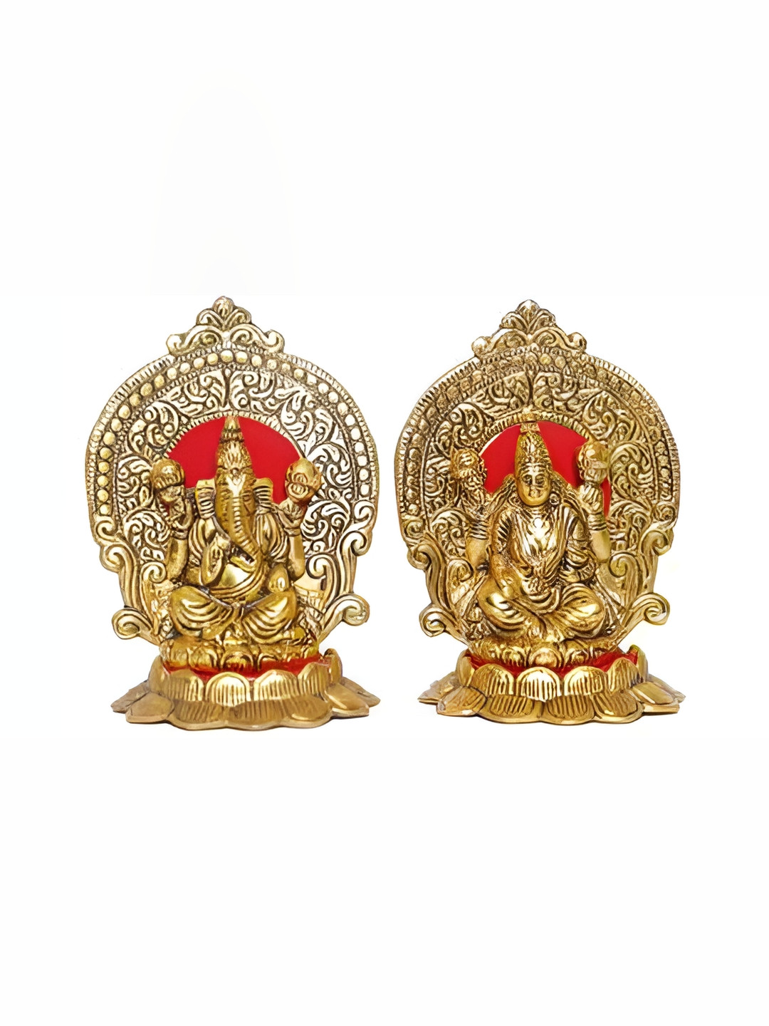 

Navyaksh Gold Toned & Red Religious Metal Idol Small Showpiece