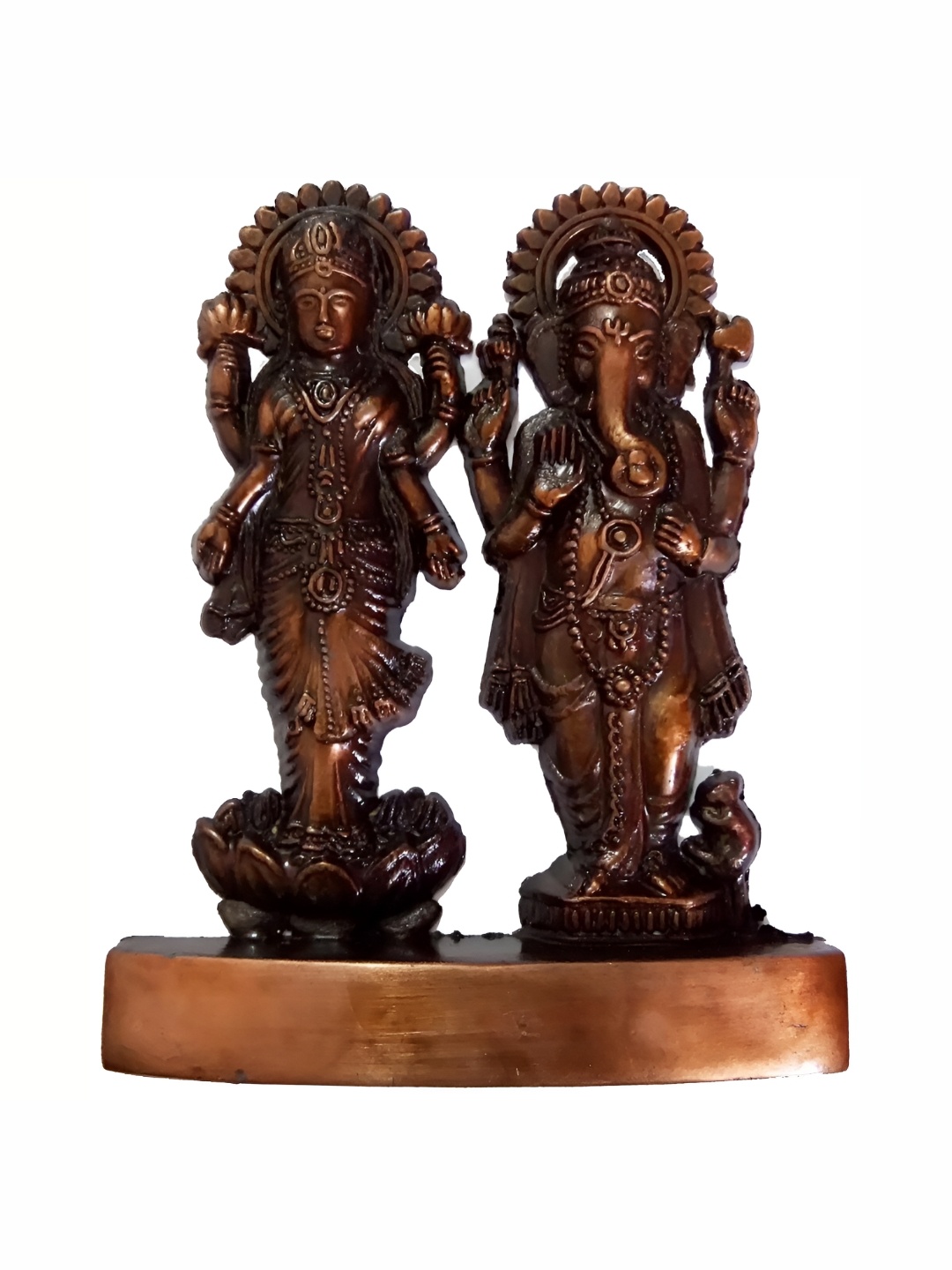 

Navyaksh Copper-Toned Metal Ganesh Showpiece