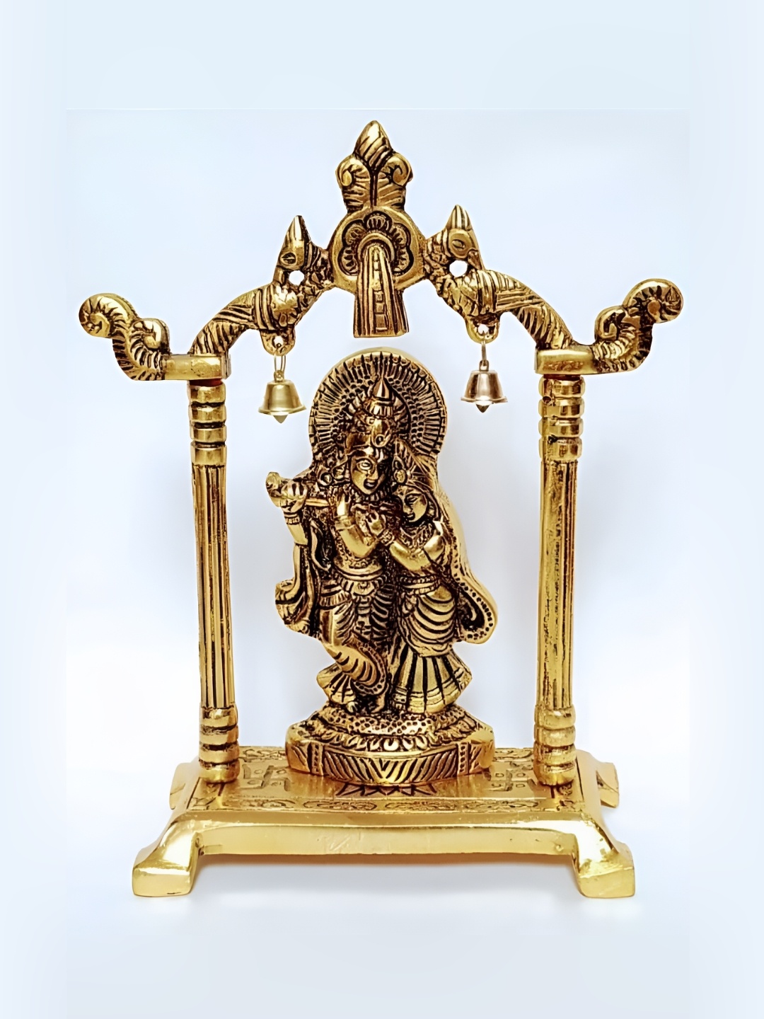 

Navyaksh Gold-Toned Religious Small Radha Krishan Temple Showpiece