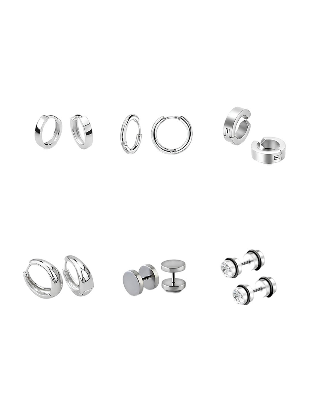 

KARISHMA KREATIONS Set Of 6 Silver Plated Earrings
