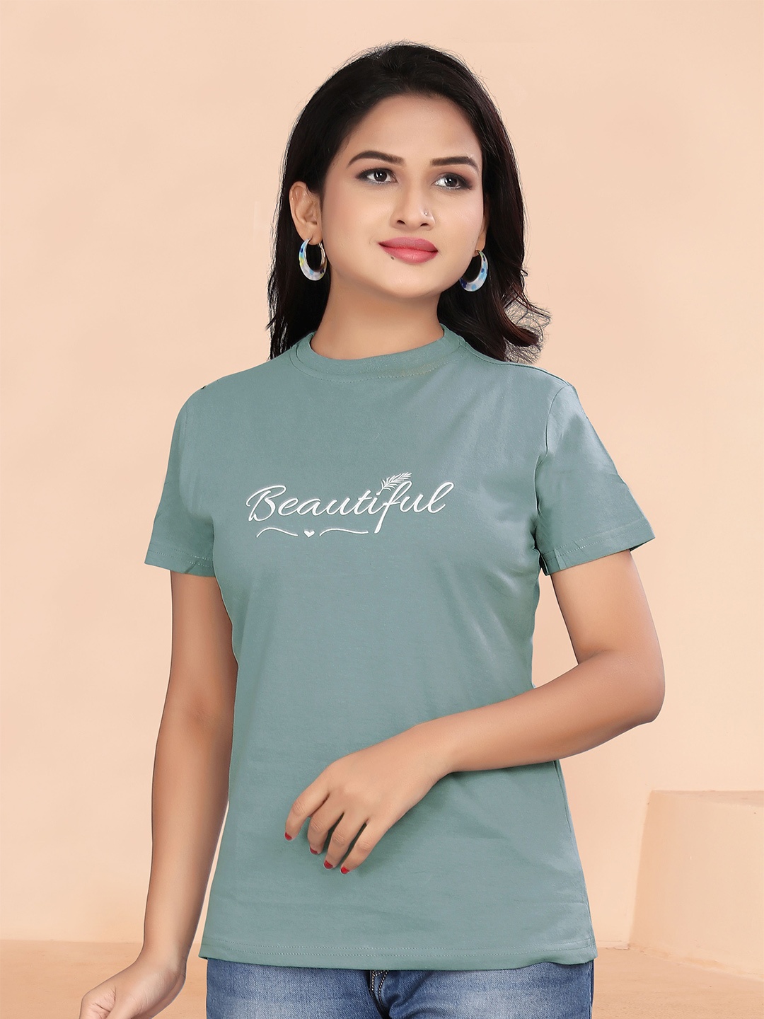 

BAESD Typography Printed Short Sleeves Cotton T-shirt, Grey