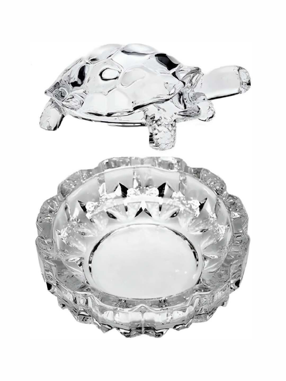 

Navyaksh Transparent Glass Kachua Plate Showpiece