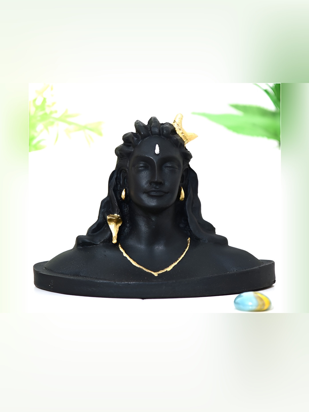 

Navyaksh Black & Gold Toned Adiyogi Shiva Religious Idol Showpiece