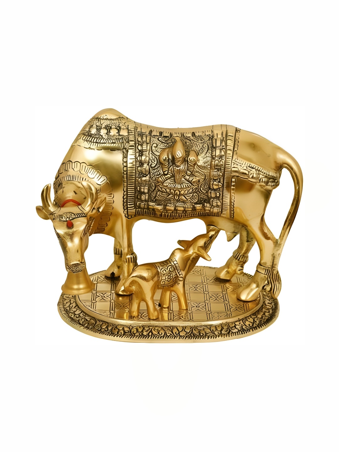 

Navyaksh Gold-Toned Cow Bachda Religious Idol Showpiece