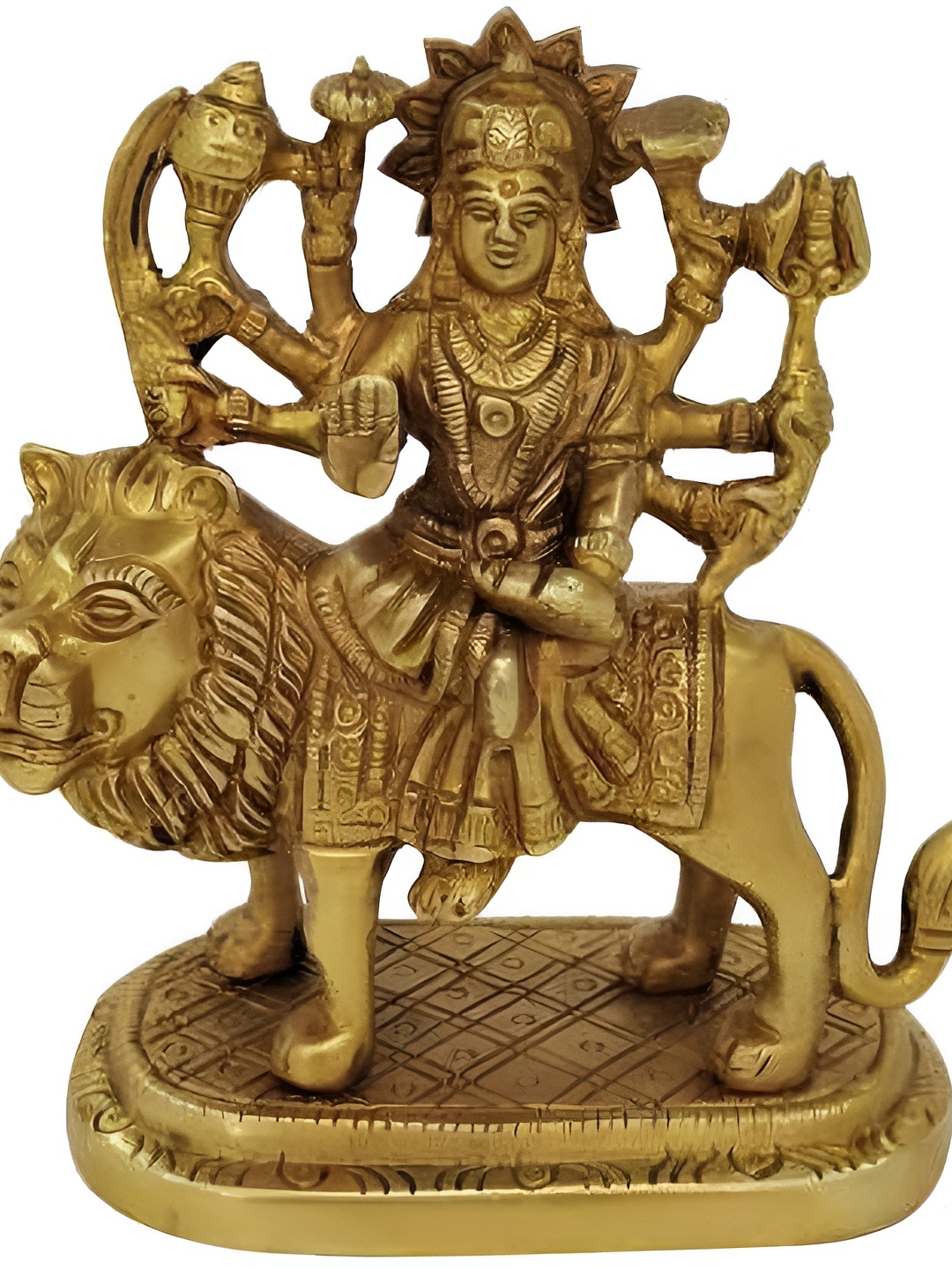 

Navyaksh Gold-Toned Brass Durga Maa Showpiece