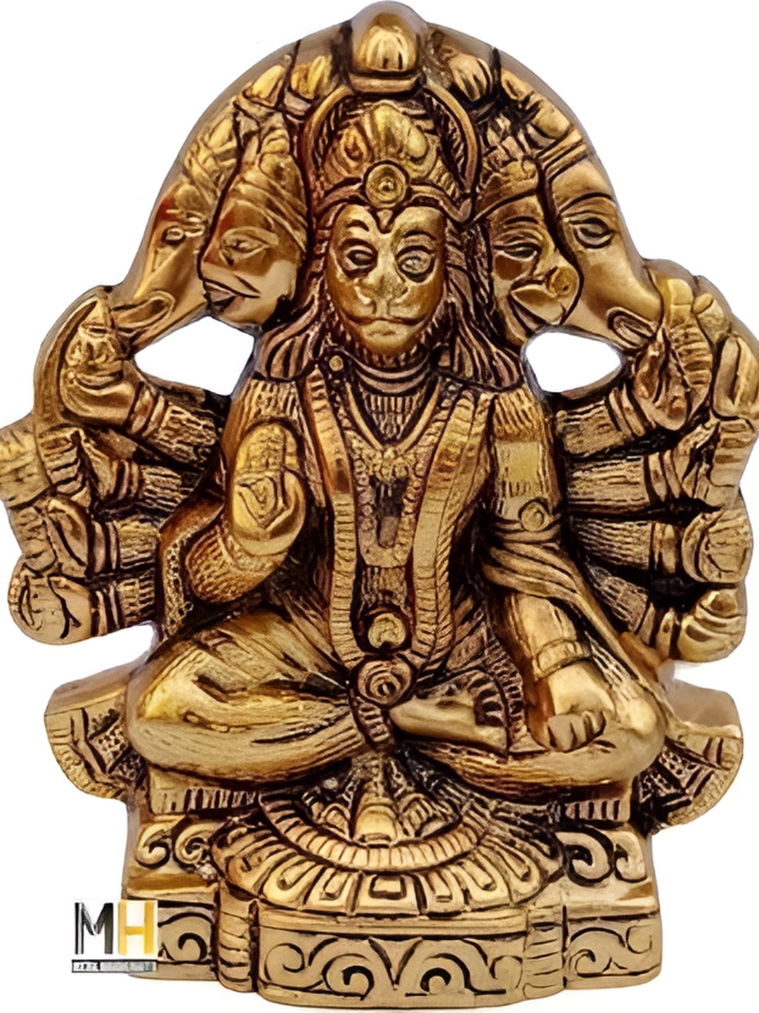 

Navyaksh Gold-Toned Hanuman Religious Idol Showpiece