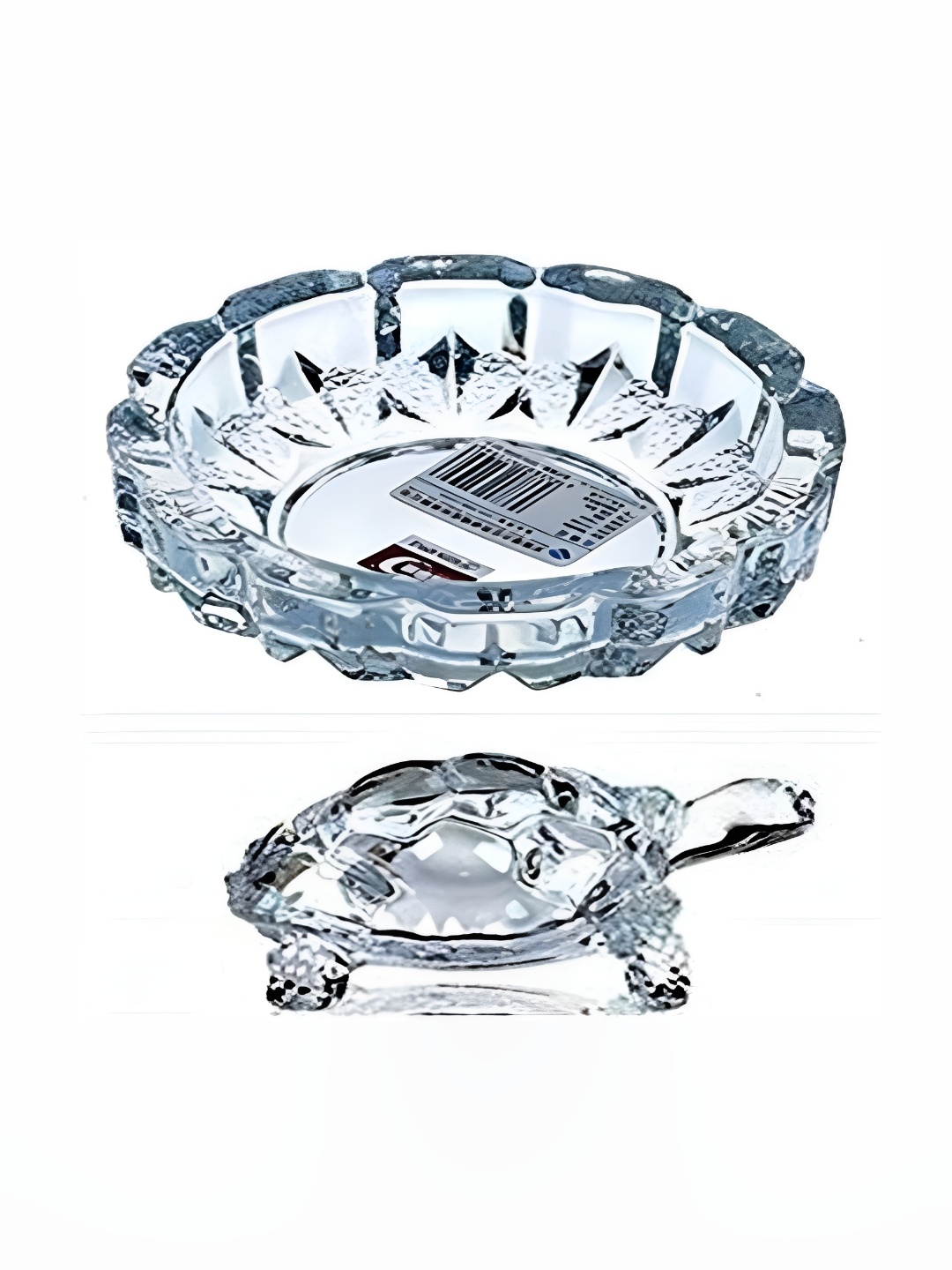 

Navyaksh White Glass Tortoise Showpiece