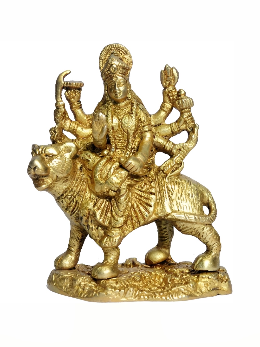 

Navyaksh Gold-Toned Brass Durga Mata Decorative Showpiece