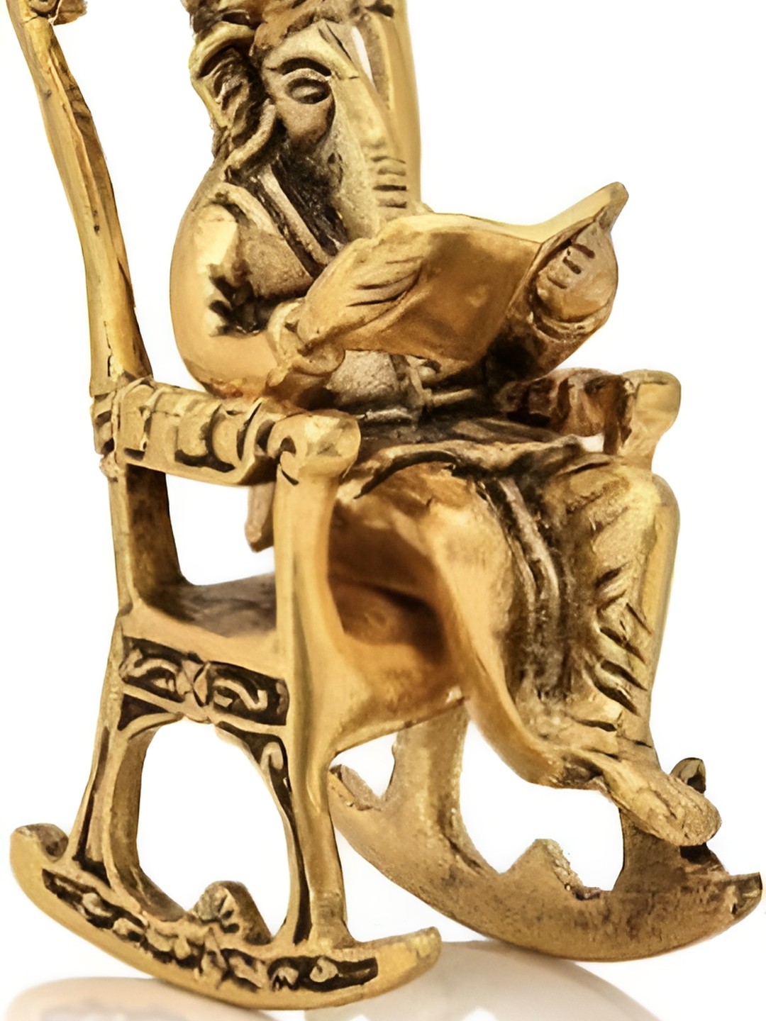 

Navyaksh Gold-Toned Religious Small Ganesh Ji Sitting On Chair Showpiece
