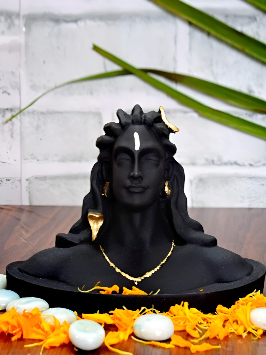 

Navyaksh Black Religious Shivling Showpiece