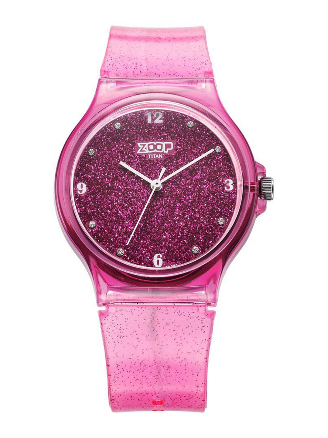 

Zoop Kids Embellished Dial & Textured Straps Analogue Watch 26030PP03W, Pink