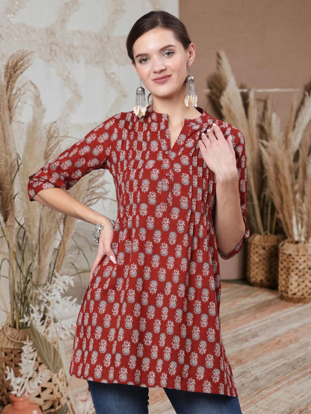 

Nayo Printed Tunic, Maroon