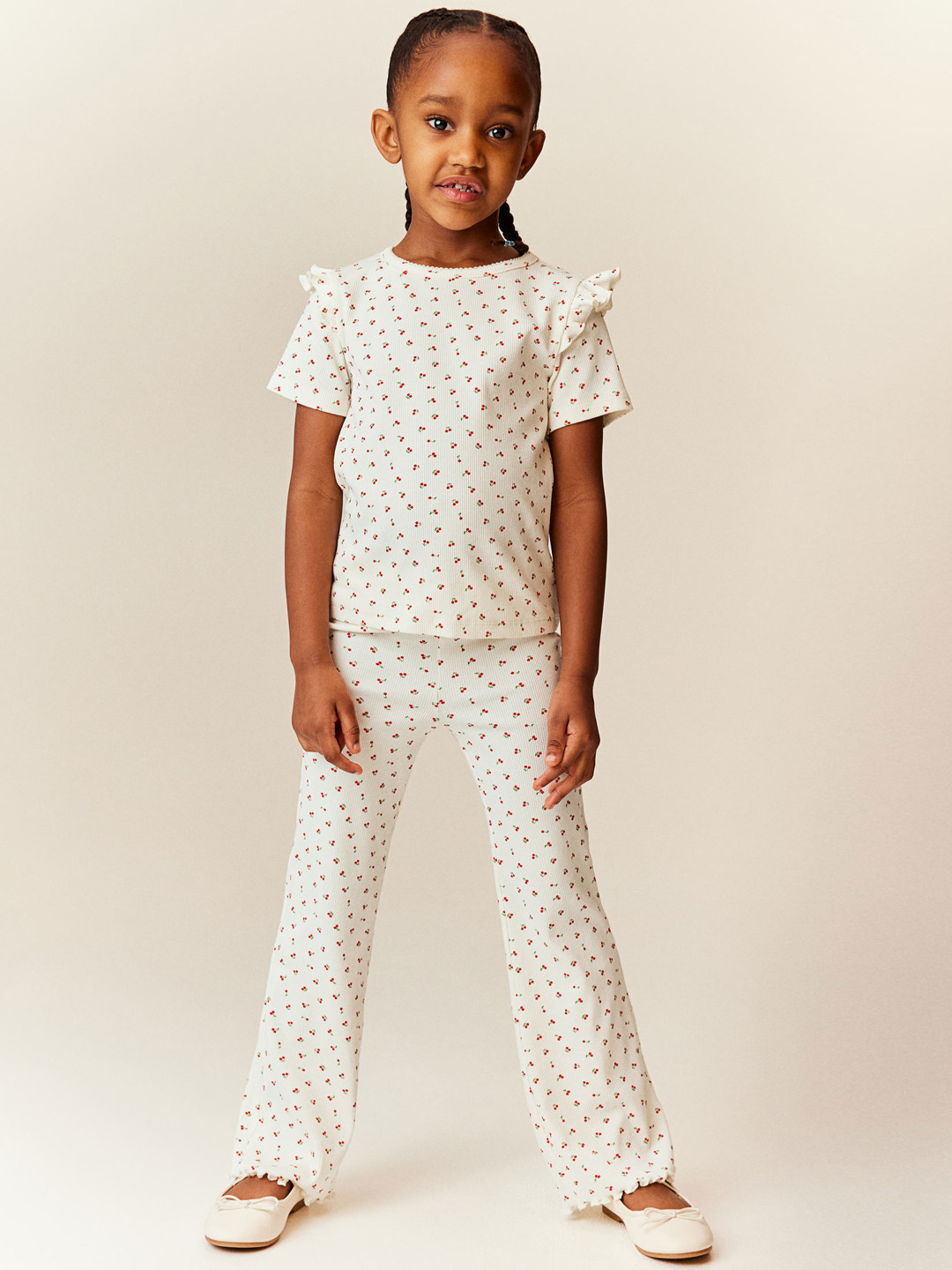 

H&M Girls Flared Leggings, White