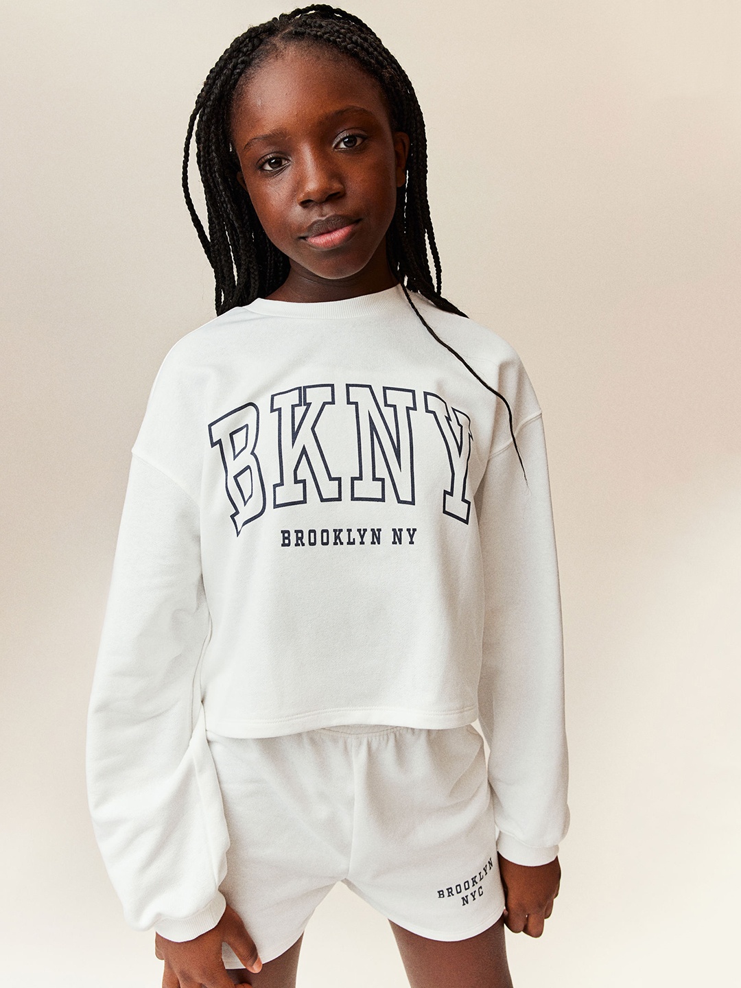 

H&M Girls 2-Piece Sweatshirt Set, White
