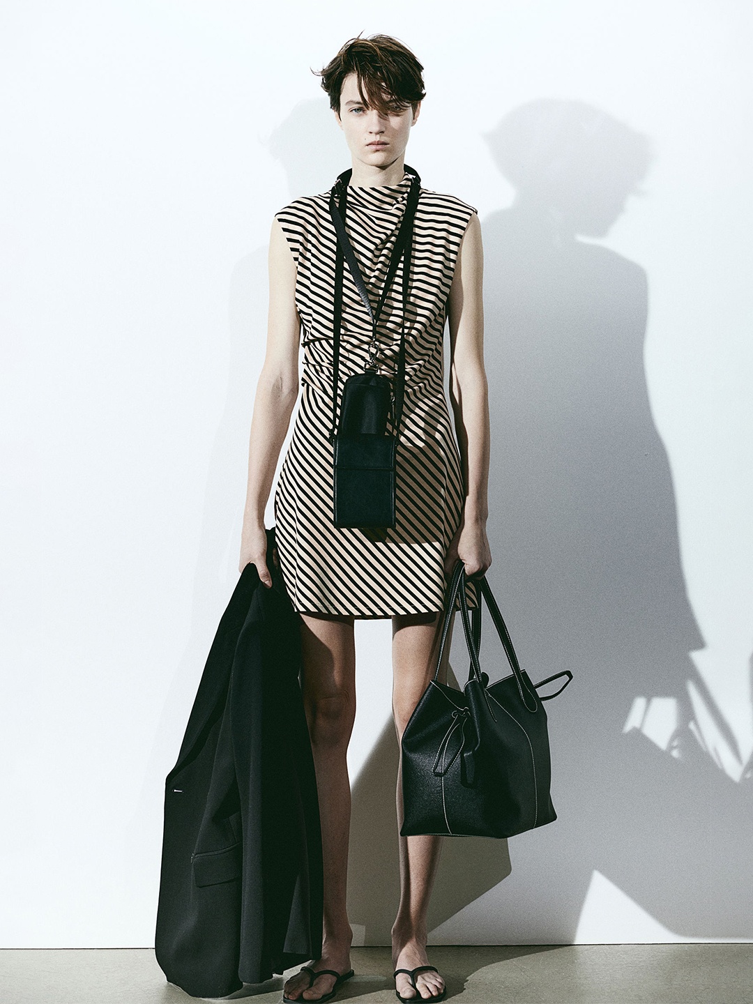 

H&M Draped Jersey Dress, Beige