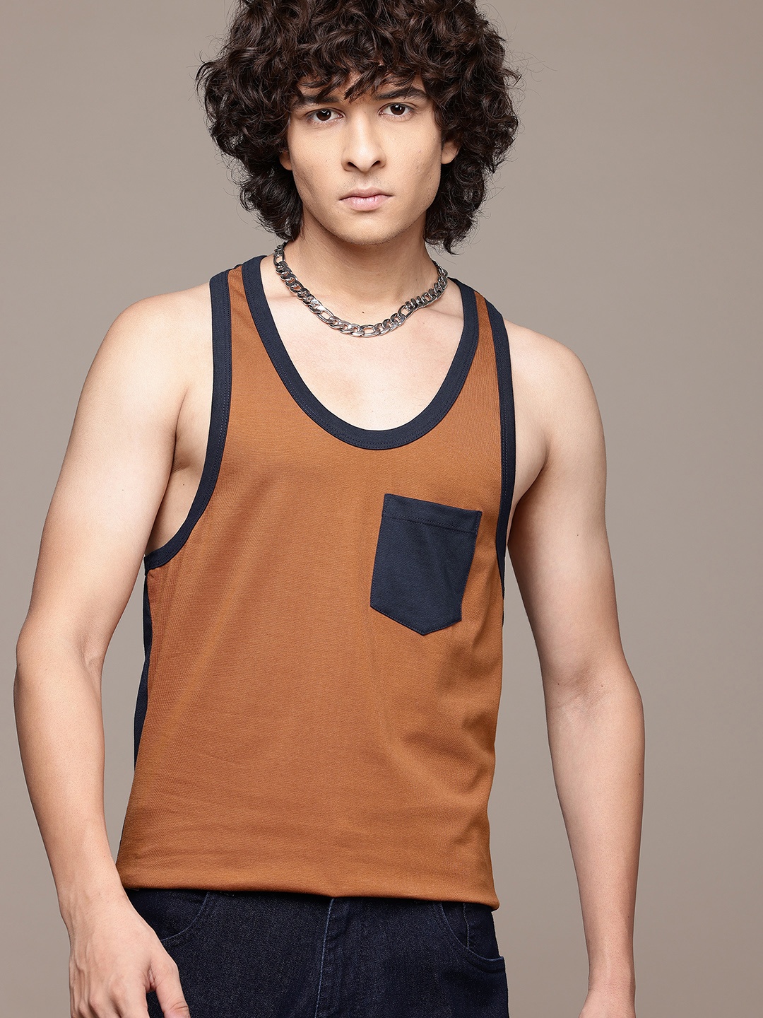 

The Roadster Lifestyle Co. Pure Cotton Tank T-shirt, Mustard