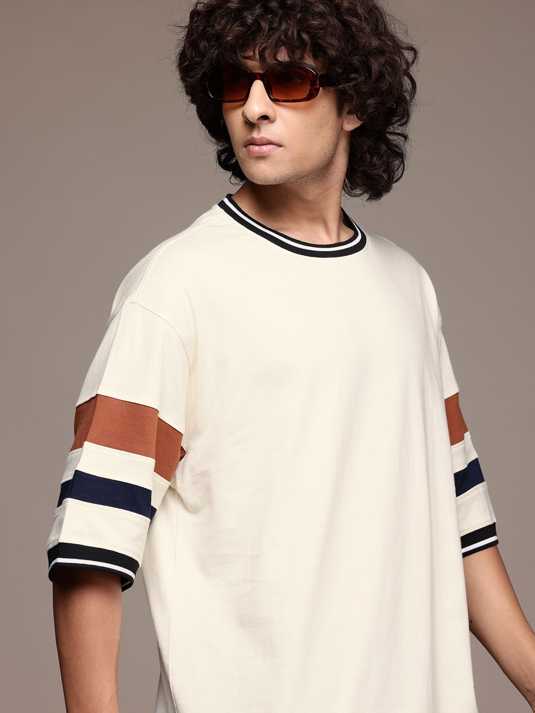 

The Roadster Lifestyle Co. Oversized Pure Cotton T-shirt, Cream