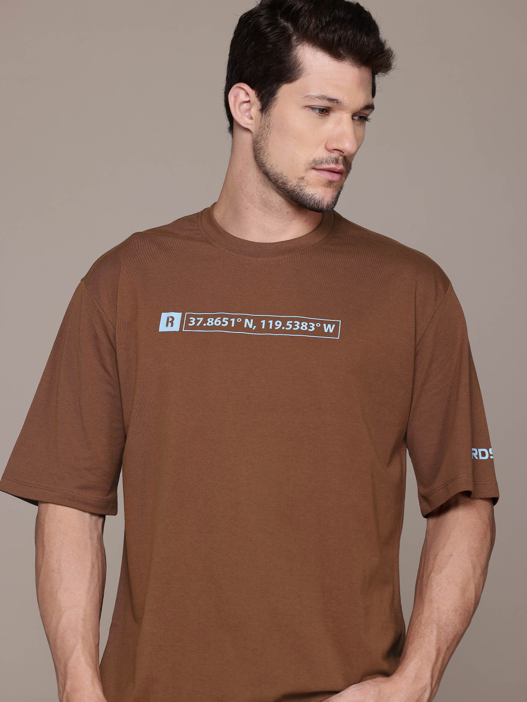 

The Roadster Lifestyle Co. Typographic Oversized T-shirt, Brown