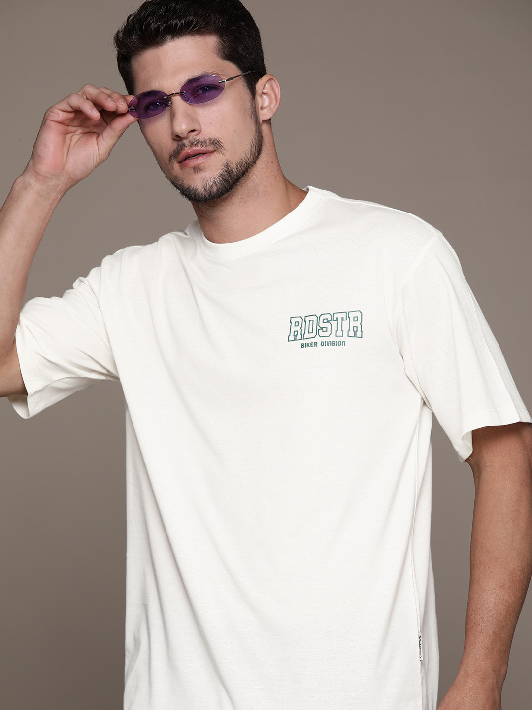

The Roadster Lifestyle Co. Drop-Shoulder Sleeves Relaxed T-shirt, White