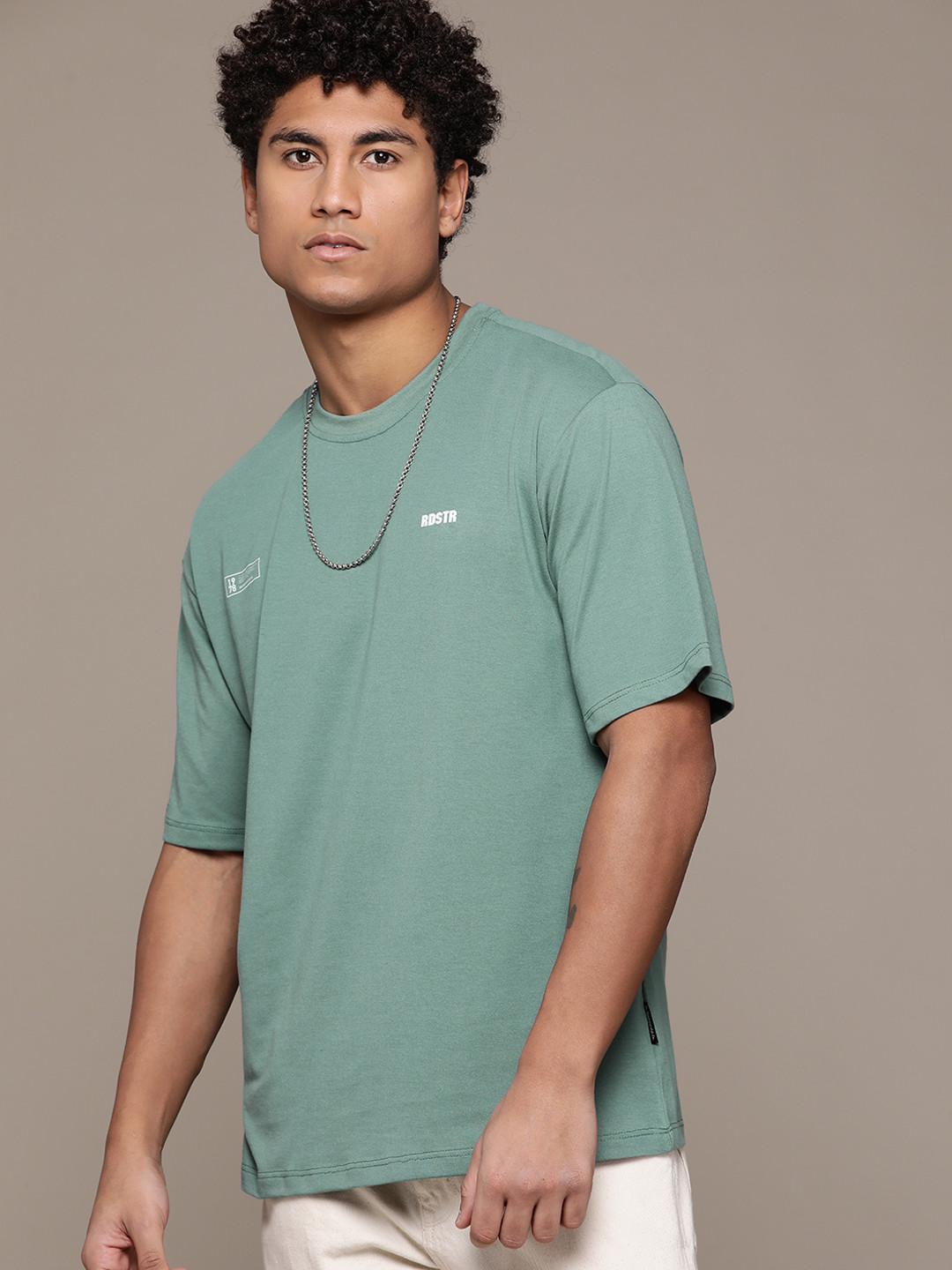 

Roadster The Lifestyle Co. Printed Detail Relaxed Fit T-shirt, Green