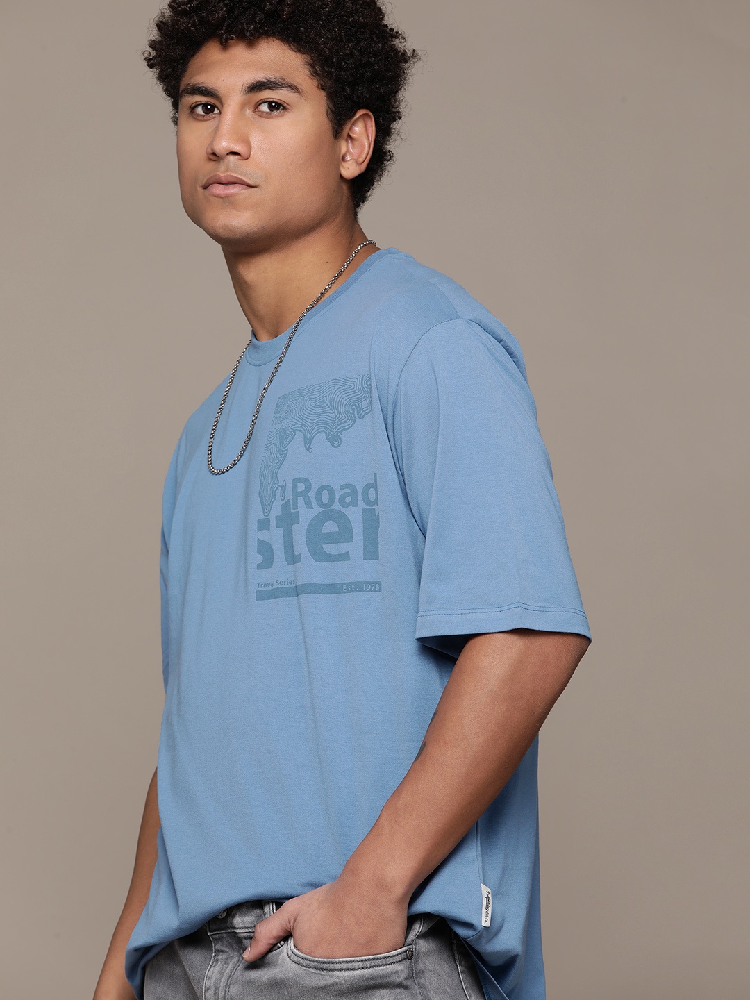 

The Roadster Lifestyle Co. Printed Relaxed T-shirt, Blue