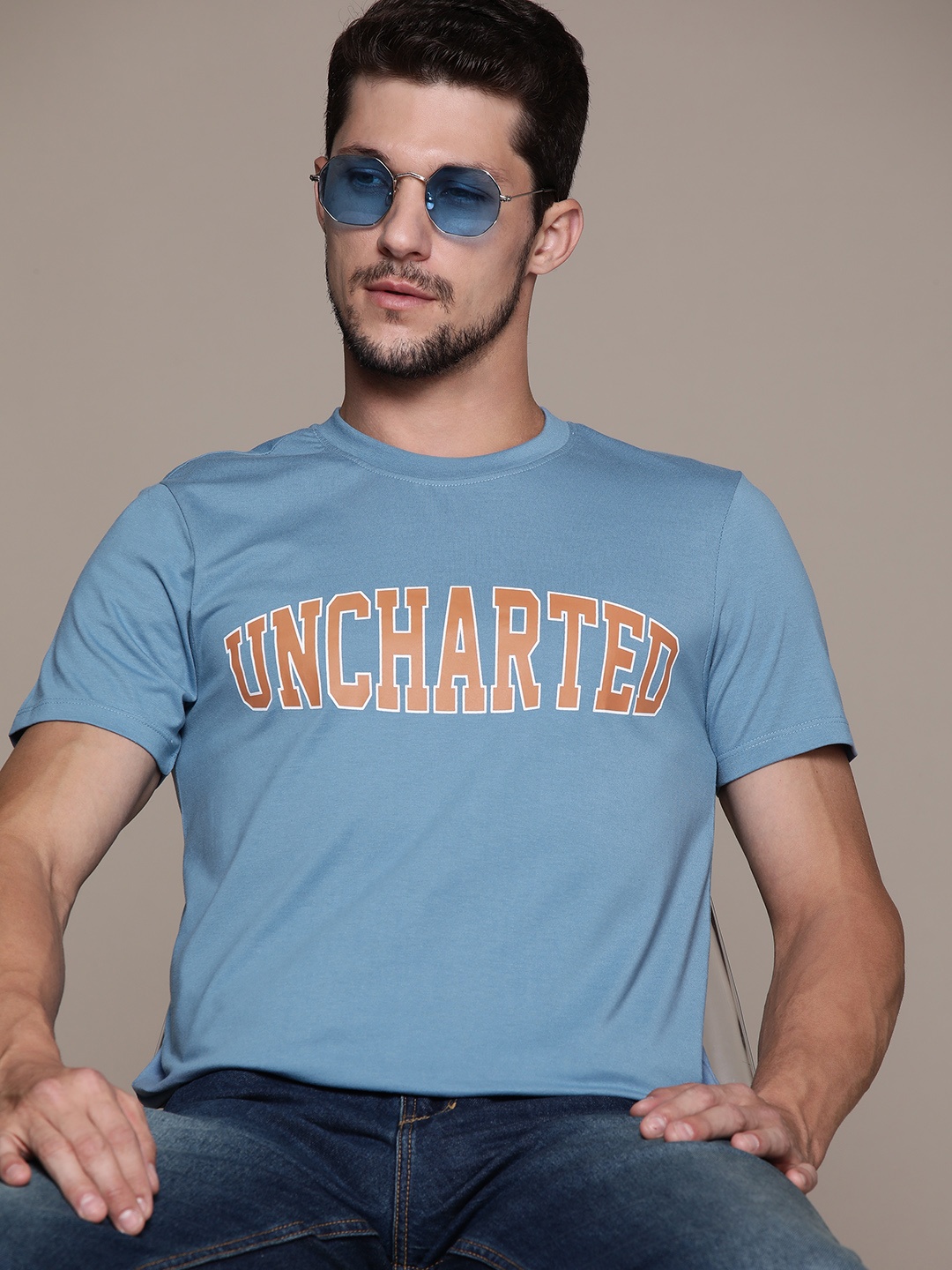 

The Roadster Lifestyle Co. Printed T-shirt, Blue