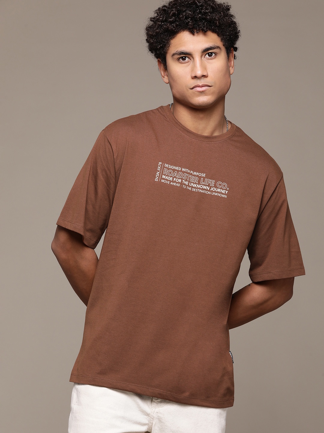 

The Roadster Lifestyle Co. Printed Relaxed T-shirt, Brown