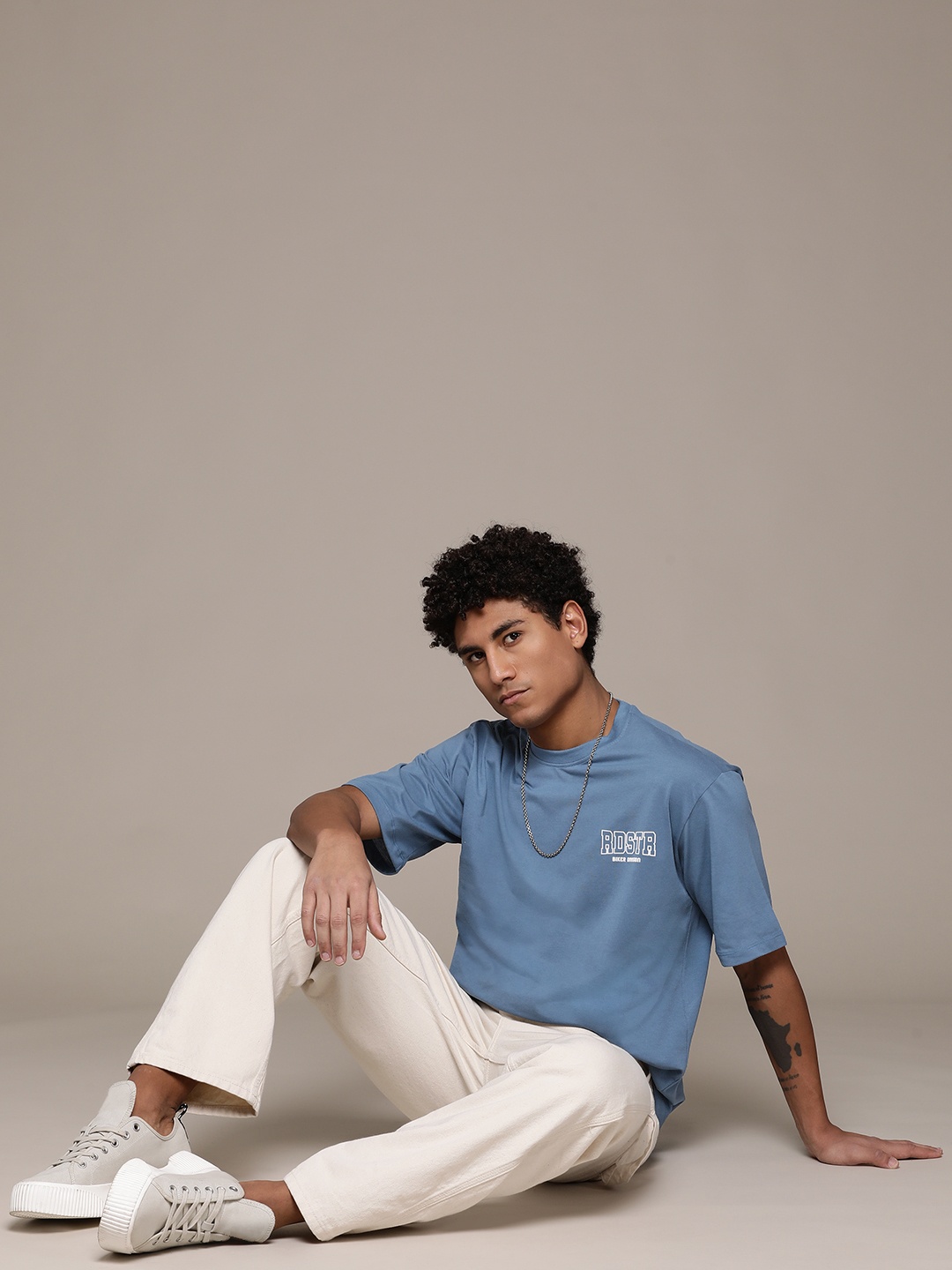 

The Roadster Lifestyle Co. Printed Detail Relaxed T-shirt, Blue