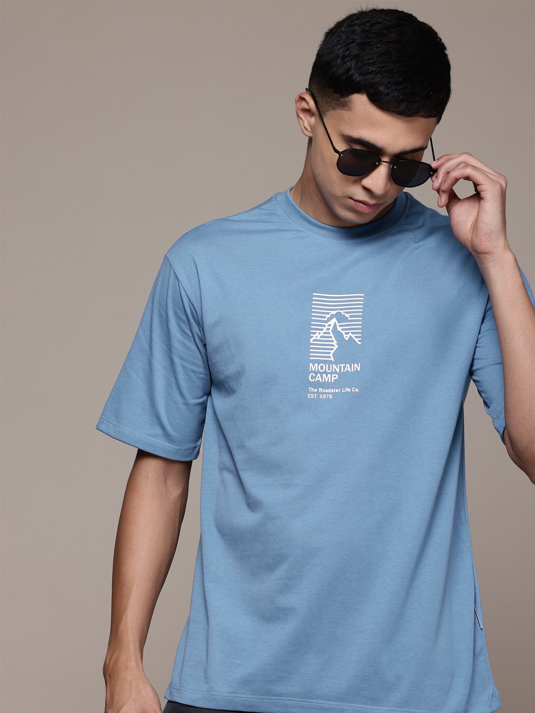 

The Roadster Lifestyle Co. Printed Relaxed Fit T-shirt, Blue