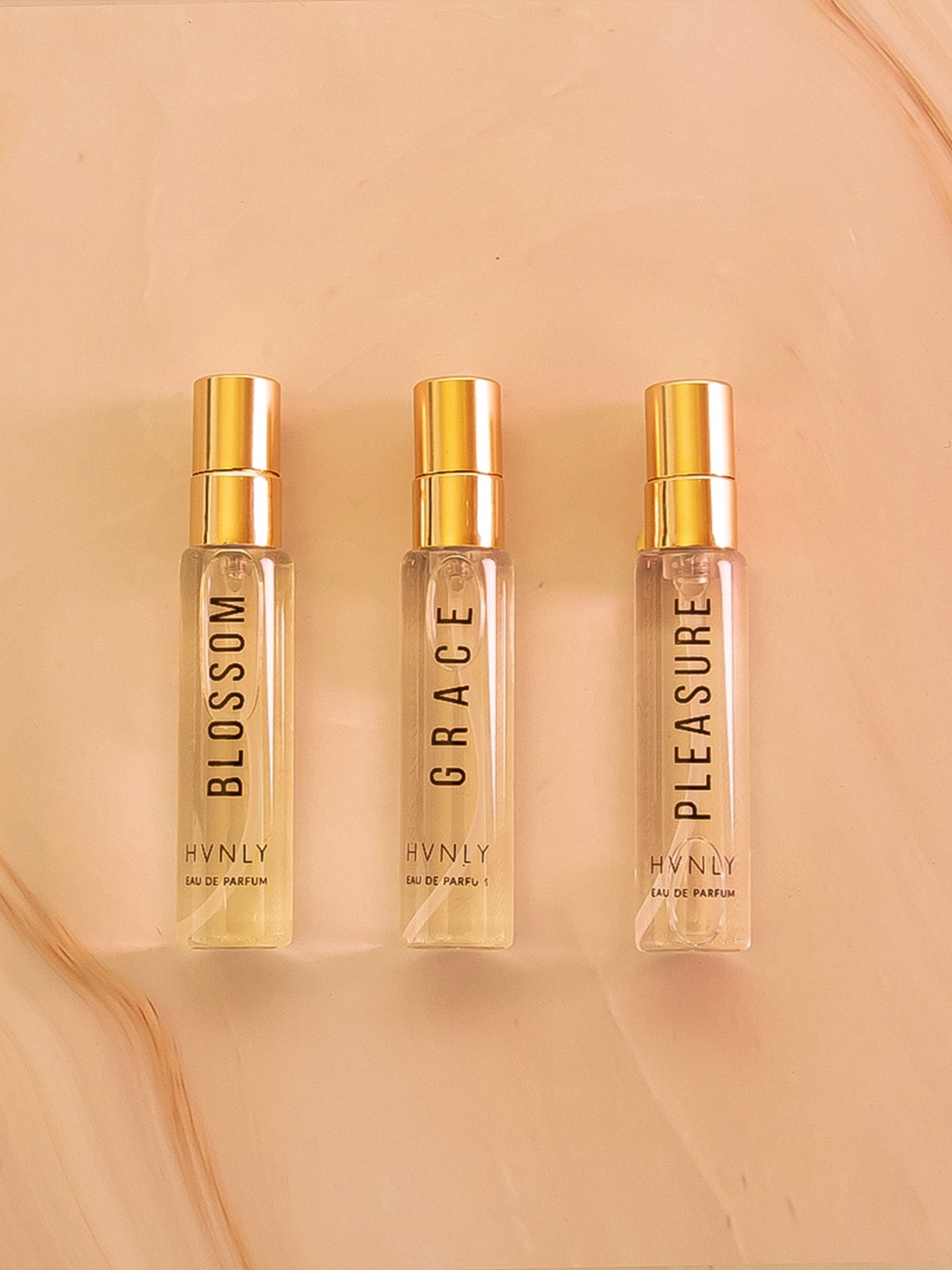 

HVNLY Men Set Of 3 Long Lasting Eau De Parfum 9ml Each - Grace + Blossom + Pleasure, White