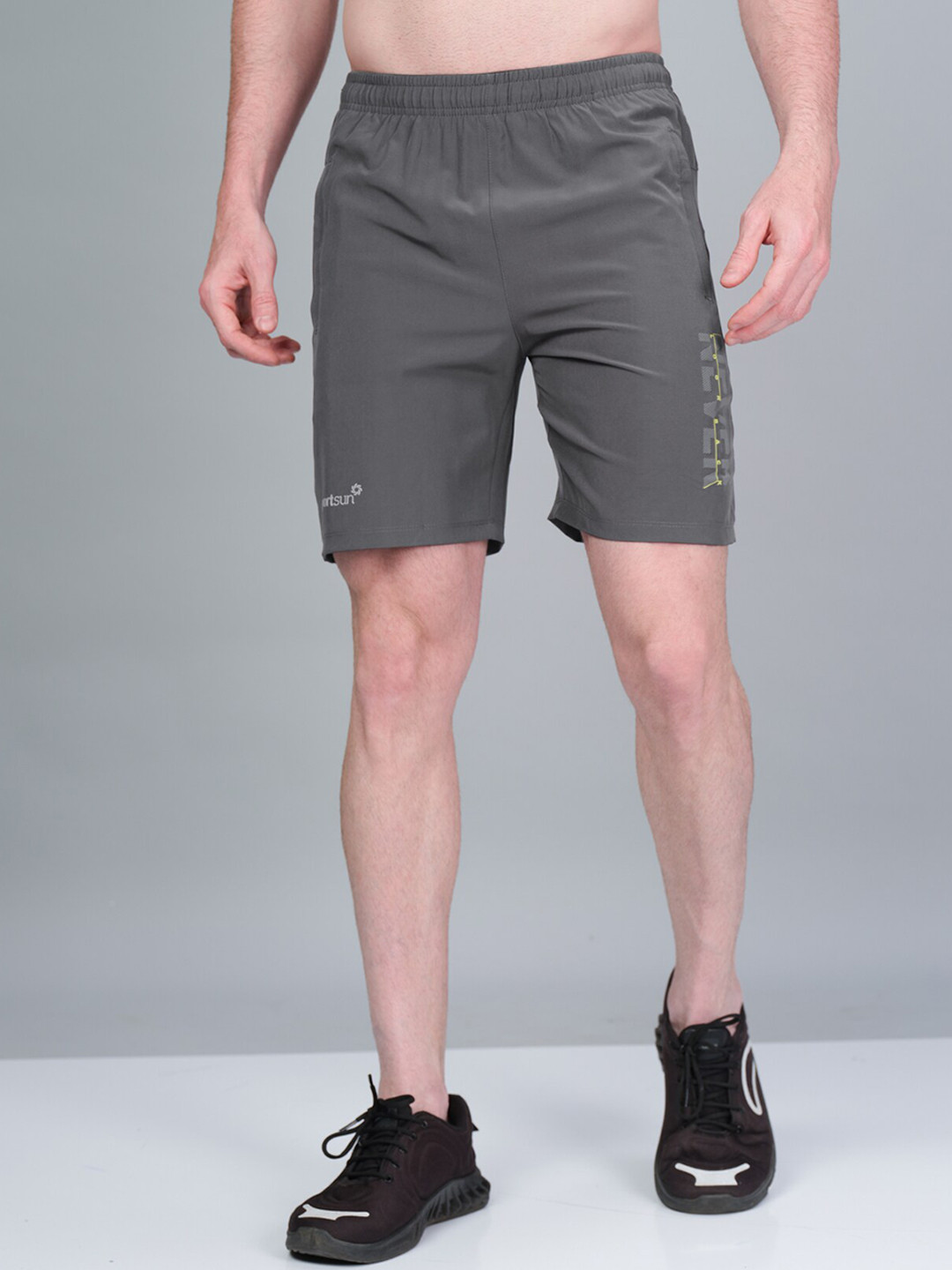 

SPORT SUN Men Mid-Rise Sports Shorts, Grey