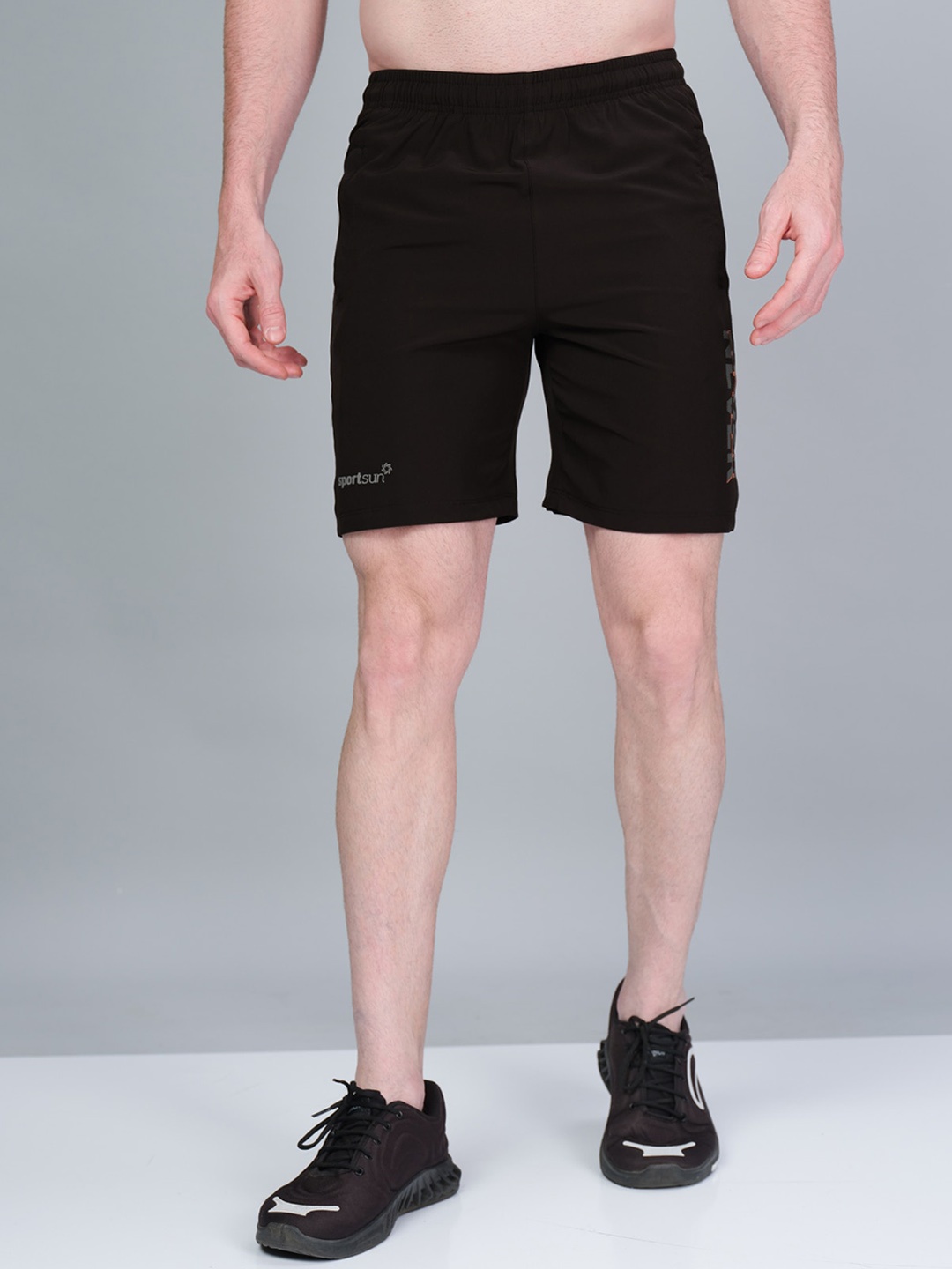 

SPORT SUN Men Mid Rise Sports Shorts, Black