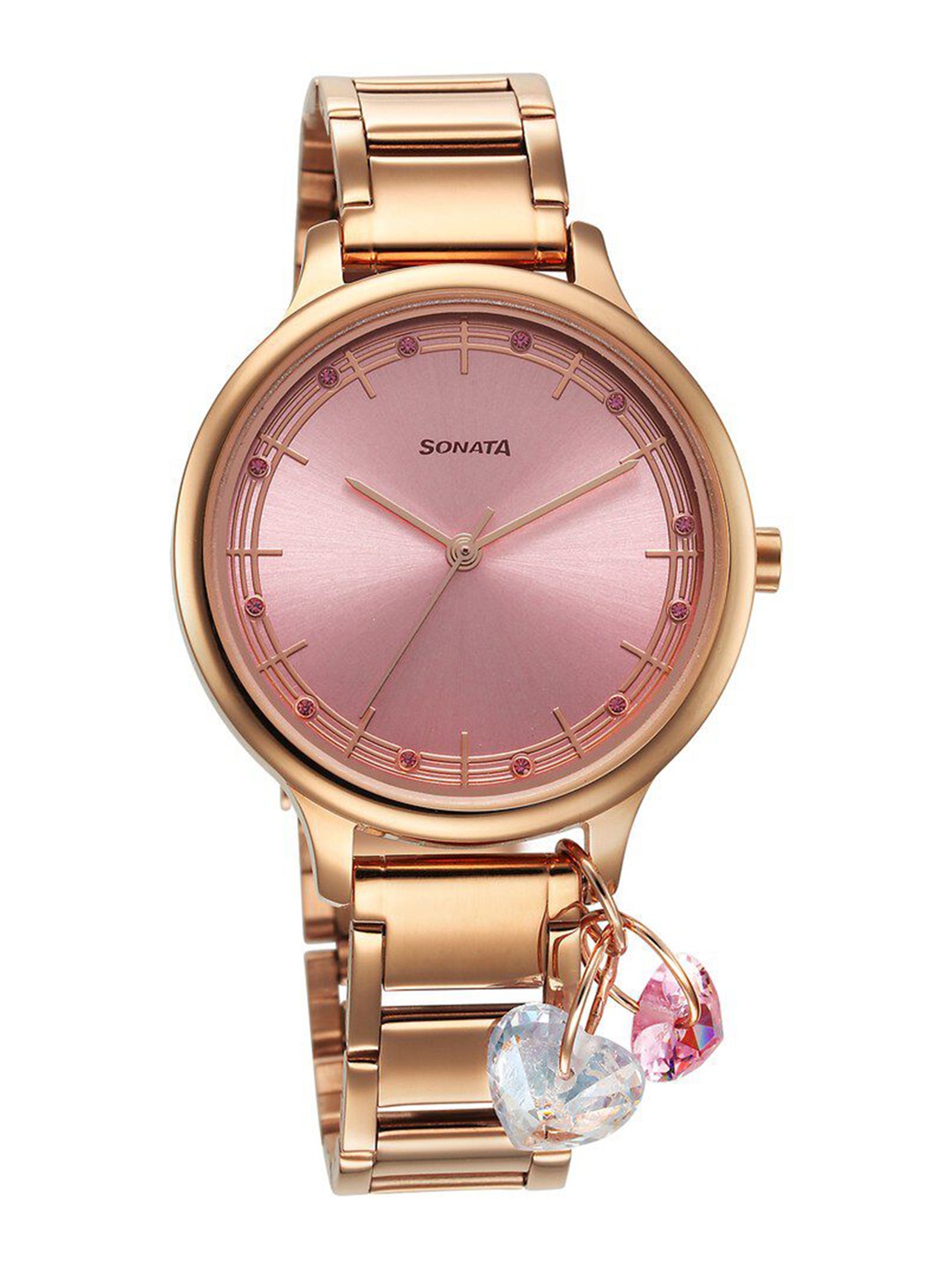 

Sonata Women Stainless Steel Bracelet Style Straps Analogue Watch 87050WM05, Rose gold