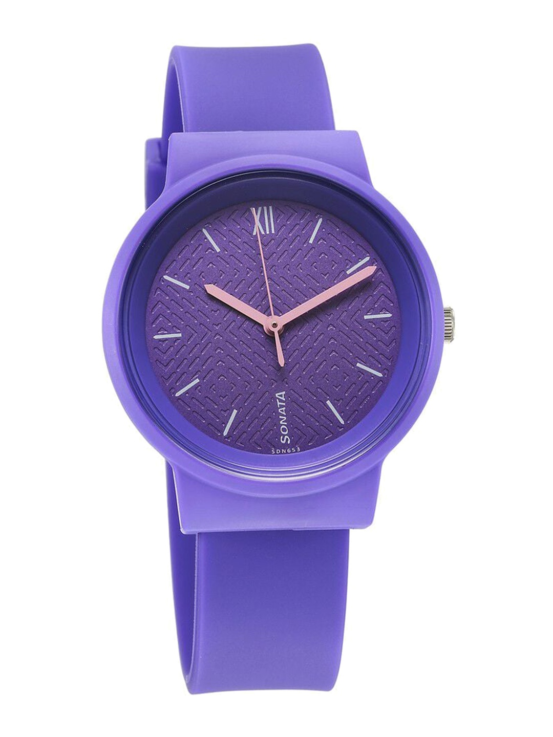 

Sonata Women Printed Dial & Straps Analogue Watch 87048PP02W, Purple