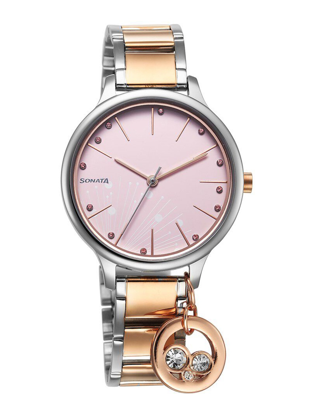 

Sonata Women Stainless Steel Bracelet Style Straps Analogue Watch 87050KM03, Rose gold