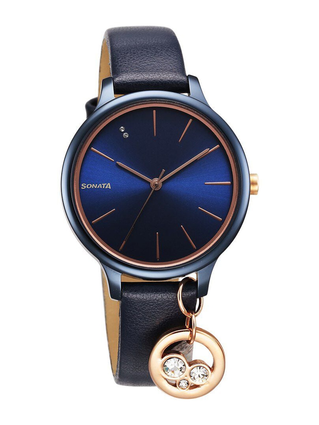 

Sonata Women Leather Straps Analogue Watch 87050KL02, Blue