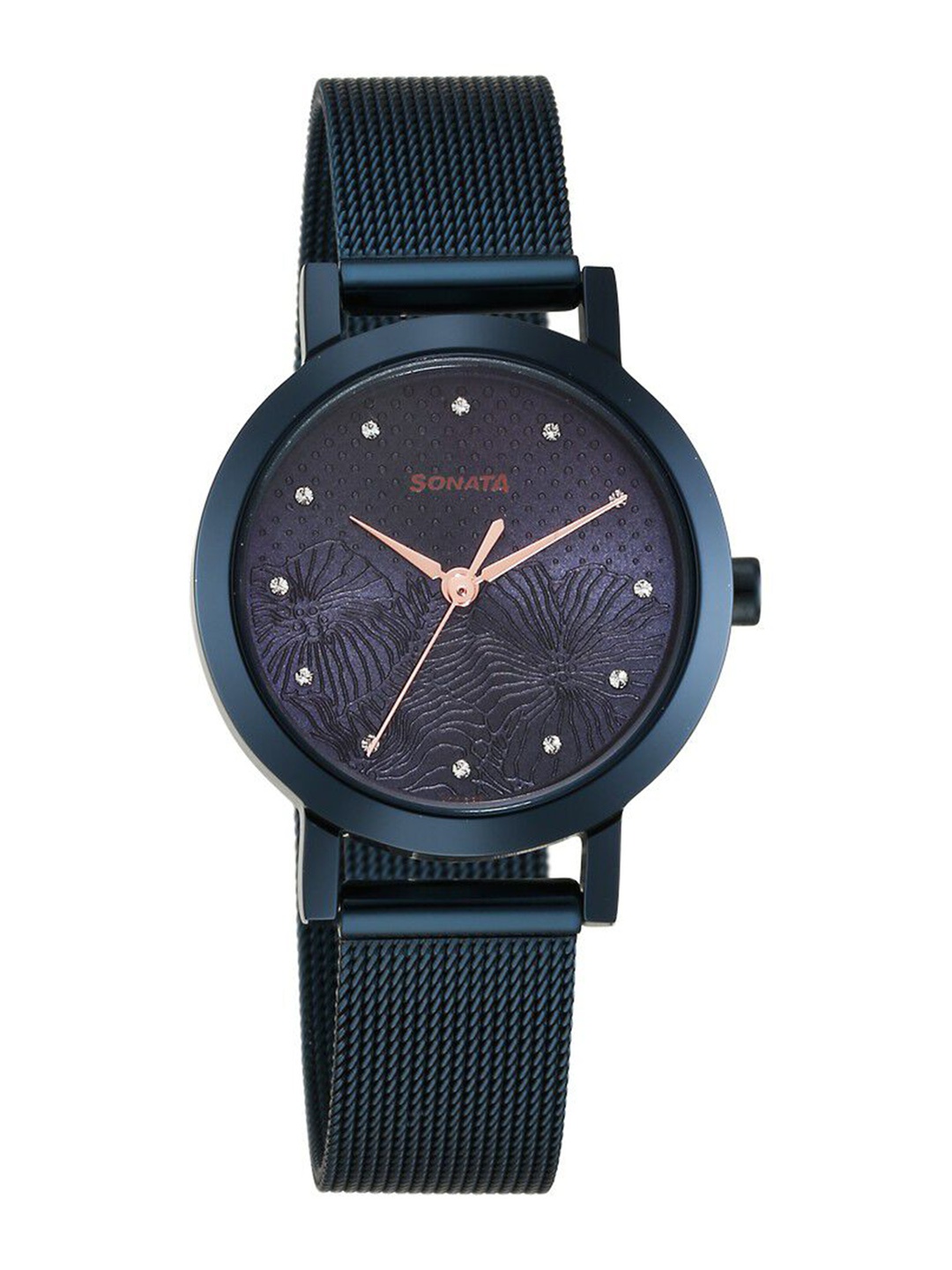 

Sonata Women Stainless Steel Bracelet Style Straps Analogue Watch 8174QM01, Blue