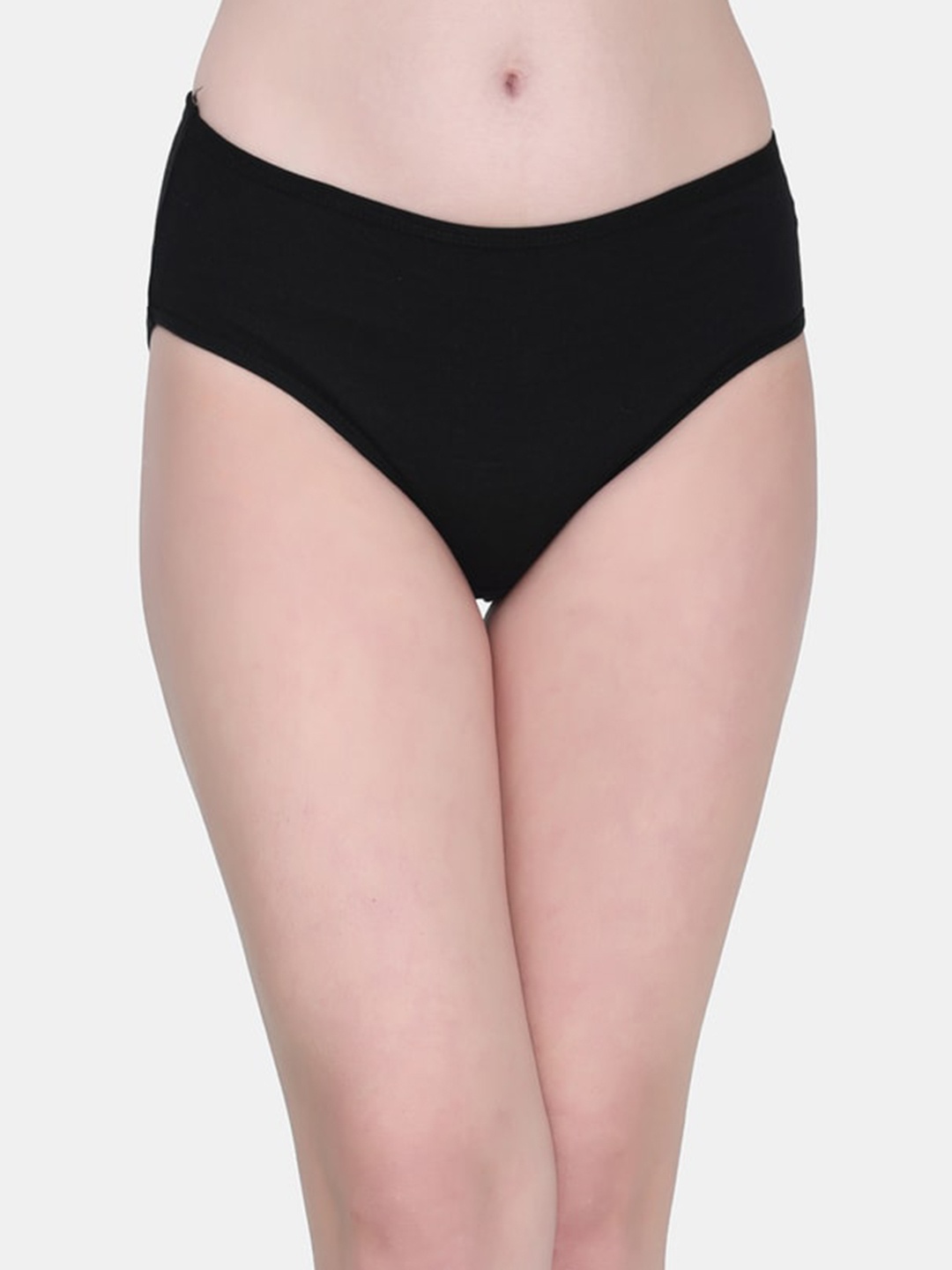 

Innocence Cotton Mid-Rise Hipster Briefs, Black